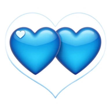 Dos coras azules pero arriba de otro pero solo 2 coras azules como este quiero pero en azul 💞 sticker