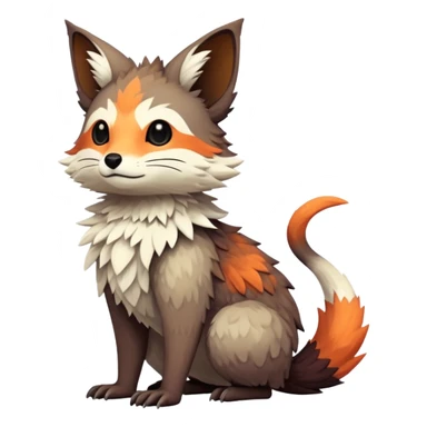 lush warm-colored Fakémon-Trico-creature (full body) sticker