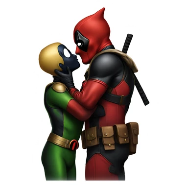 Homelander kissing Deadpool sticker