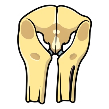 patella bone isolated, kneecap bone anatomical sticker