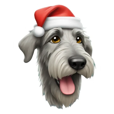  Irish wolfhound dog with santa hat sticker
