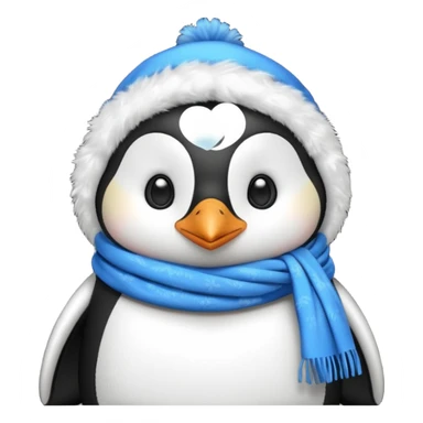 penguin with blue scarf  sticker