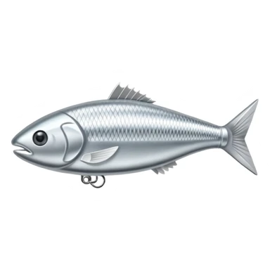 silver fishing lure sticker