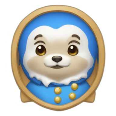 Blue crème dauphin sticker