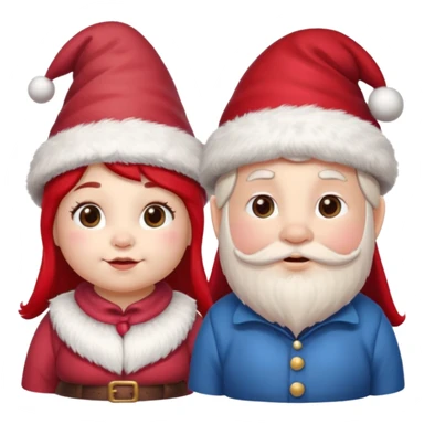 Gnomi natalizi maschio e femmina simpatici e Cicciotelli sticker