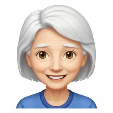 elderly woman white hair  sticker