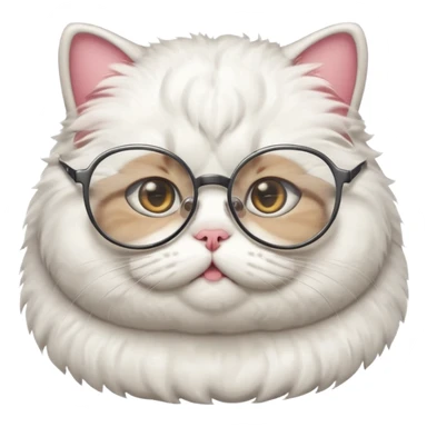 A fat and cute cat with glasses on sticker