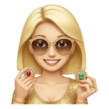 Cat wearing sunglasses smiling superstitious woman squeezing her family jewels sticker