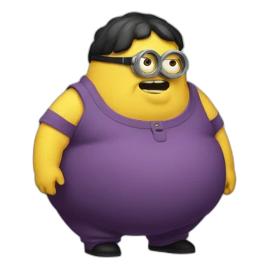 cursed fat minion family friendly sticker