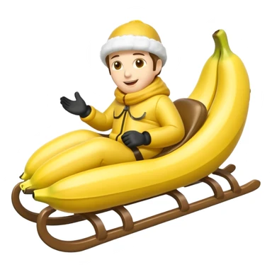 Inflatable winter Banana Sleigh sticker