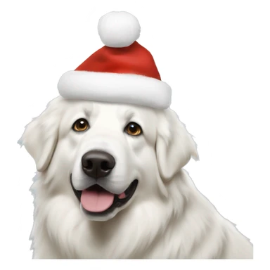 Great Pyrenees Christmas hat sticker