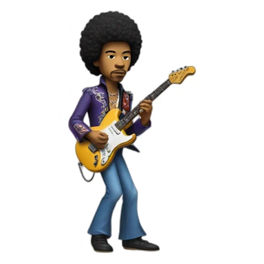 jimi hendrix playing guitar sticker