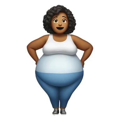 a woman with a giant belly sticker