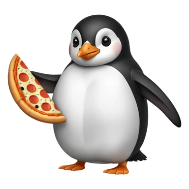 Pizza yiyen penguen sticker