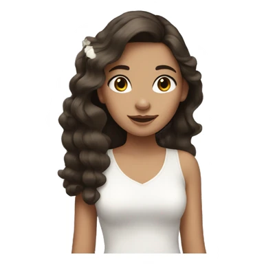 Brunette Girl with white Butterflys in the Hair sticker