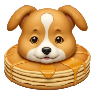dog in the shape of pancake likr the dog emoji  sticker