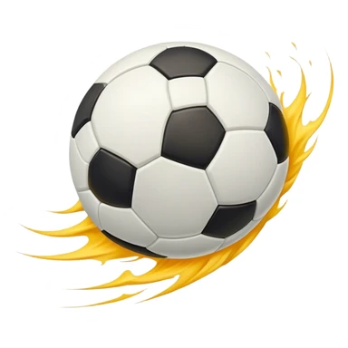 Cinematic Realistic image of a soccer ball soaring through the air, capturing dynamic motion and finely detailed textures with a dramatic, high-energy lighting that evokes the thrill of the game sticker