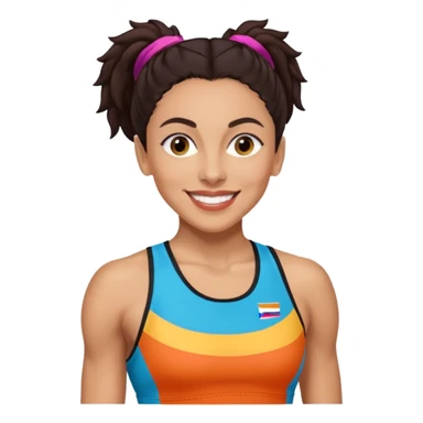 Florence Griffith Joyner with dark brown hair sticker