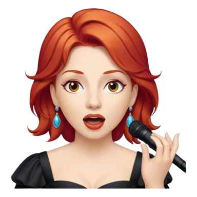 red hair  opera singer singing sticker