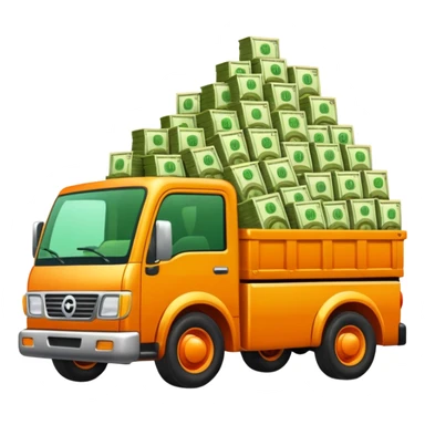 orange truck with money sticker