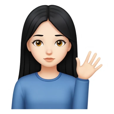 Chica de cabello negro, lacio y largo sticker