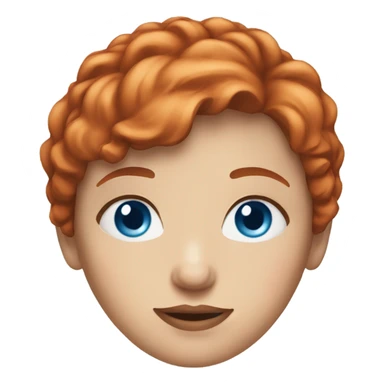 red haired woman face with blue eyes short hair sticker