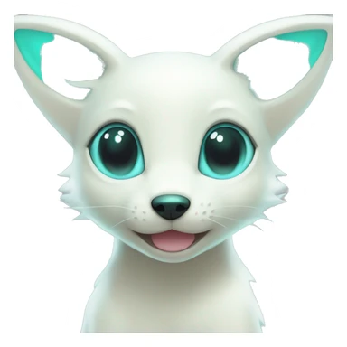 Shiny White Pastel Albino Umbreon with cyan eyes and cyan markings sticker