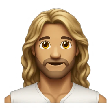 Tan fit very long hair man sticker