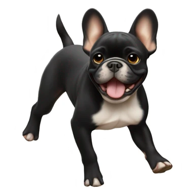 Black and tan colored French bulldog dancing sticker