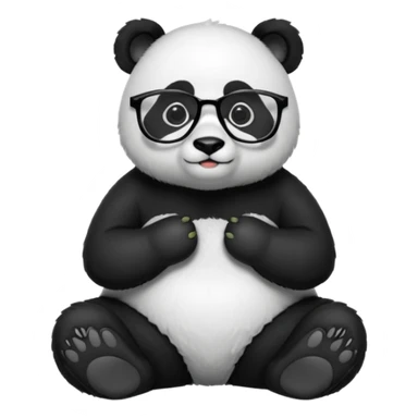 panda sit alone with glasses full body sticker