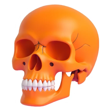 orange skull sticker