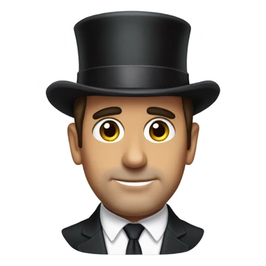 Michael Scott wearing a top hat sticker