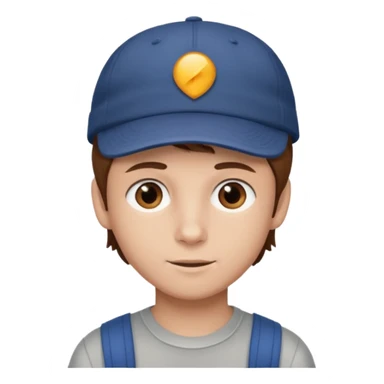 Un niño con gorra pelo castaño  sticker