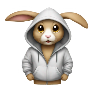 Rabbit wearing yo hoodie sticker