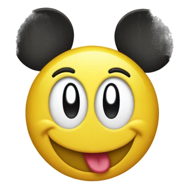 Yellow Smiley face with Mickey ears sticker