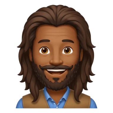long haired bearded black man sticker