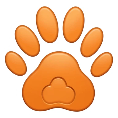 a light pastel orange pawprint sticker