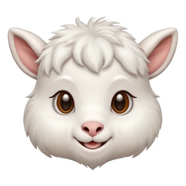 tiny cute goat, friendly, joyful, emoji look sticker