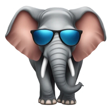 Elephant wearing sunglasses sticker