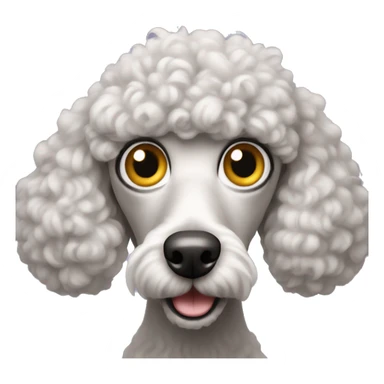 Poodle with crazy eyes sticker