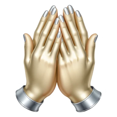 praying metallic hands sticker