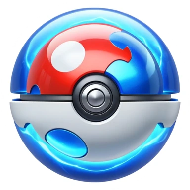 Mega Pokémon ball with energy effects sticker