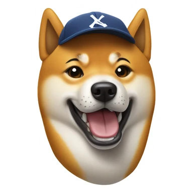 Shiba wearing backwards baseball cap sticker