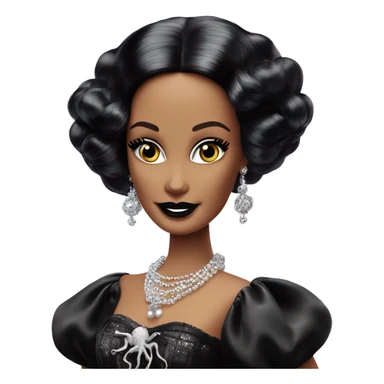 1915 Southern Belle Debut Barbie CC,Morticia Addams,modeling, sparkling black octopus tails  sticker