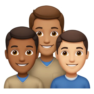 Three men friends sticker