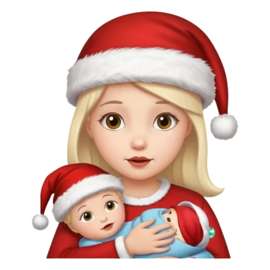 christmas girl look like baby face sticker