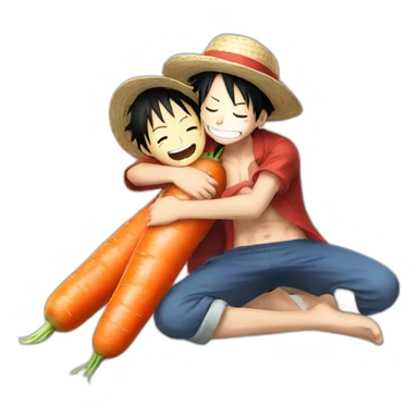 Luffy hug Carrot sticker