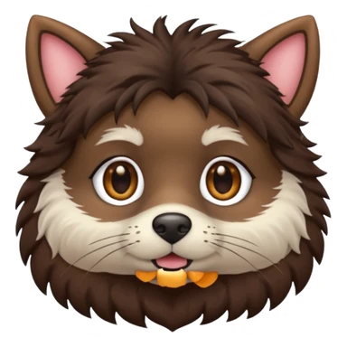 Toto from The Wizard of Oz with dark brown fur, brown collar sticker