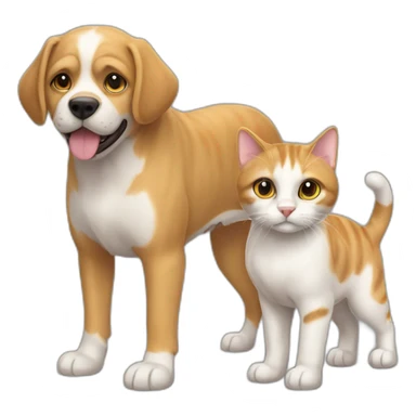 Chien et chat sticker