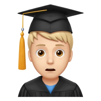 man terrifying graduation sticker
